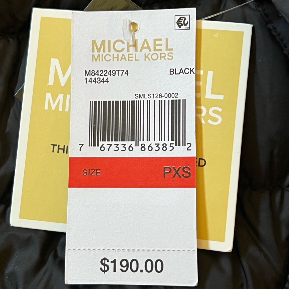 Michael Kors Packable Down Puffer Coat Black PXS - Picture 7 of 7